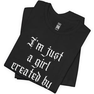 Im Just A Girl Created By Tim Burton T-Shirt, Dark Aesthetic T Shirt for Women, Whimsigoth Emo Clothing, Gothic Tee, Secret Santa Gift Goth image 6