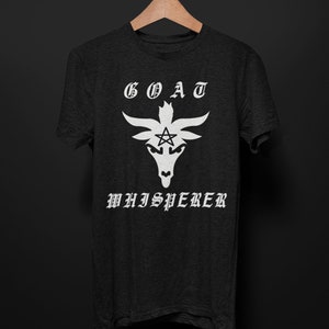 Goat Whisperer T-Shirt, Baphomet T Shirt for Women Men, Occult Satanic Goth Alt Dark Aesthetic Tee, Punk Grunge Clothing Gothic Gift Demonic