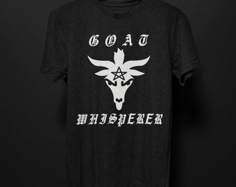Goat Whisperer T-Shirt, Baphomet T Shirt for Women Men, Occult Satanic Goth Alt Dark Aesthetic Tee, Punk Grunge Clothing Gothic Gift Demonic