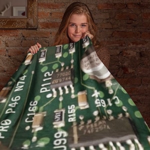 Couverture de carte PCB, housse de canapé avec circuit imprimé, décoration de chaise de joueur de canapé de circuit imprimé geek pour carte mère, cadeau déco Cyber Tech