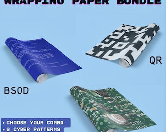 Computer Geschenkpapier-Bundle, Geeky IT-Geschenkpapier-Pack für Weihnachten Geburtstag Urlaub Nerd Wissenschaft Studenten Lehrer