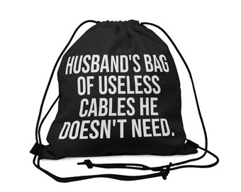 Husbands Bag Of Useless Cables He Doesnt Need, Tech Organizer Spouse Gift, Funny Xmas Stocking Filler Storage Organiser Hubby Joke Gag Gift