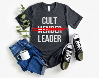 Camiseta de líder de culto, camiseta divertida para mujeres y hombres, linda camiseta de humor negro, regalo de ropa grunge punk vanguardista único, camiseta con eslogan ofensivo peculiar