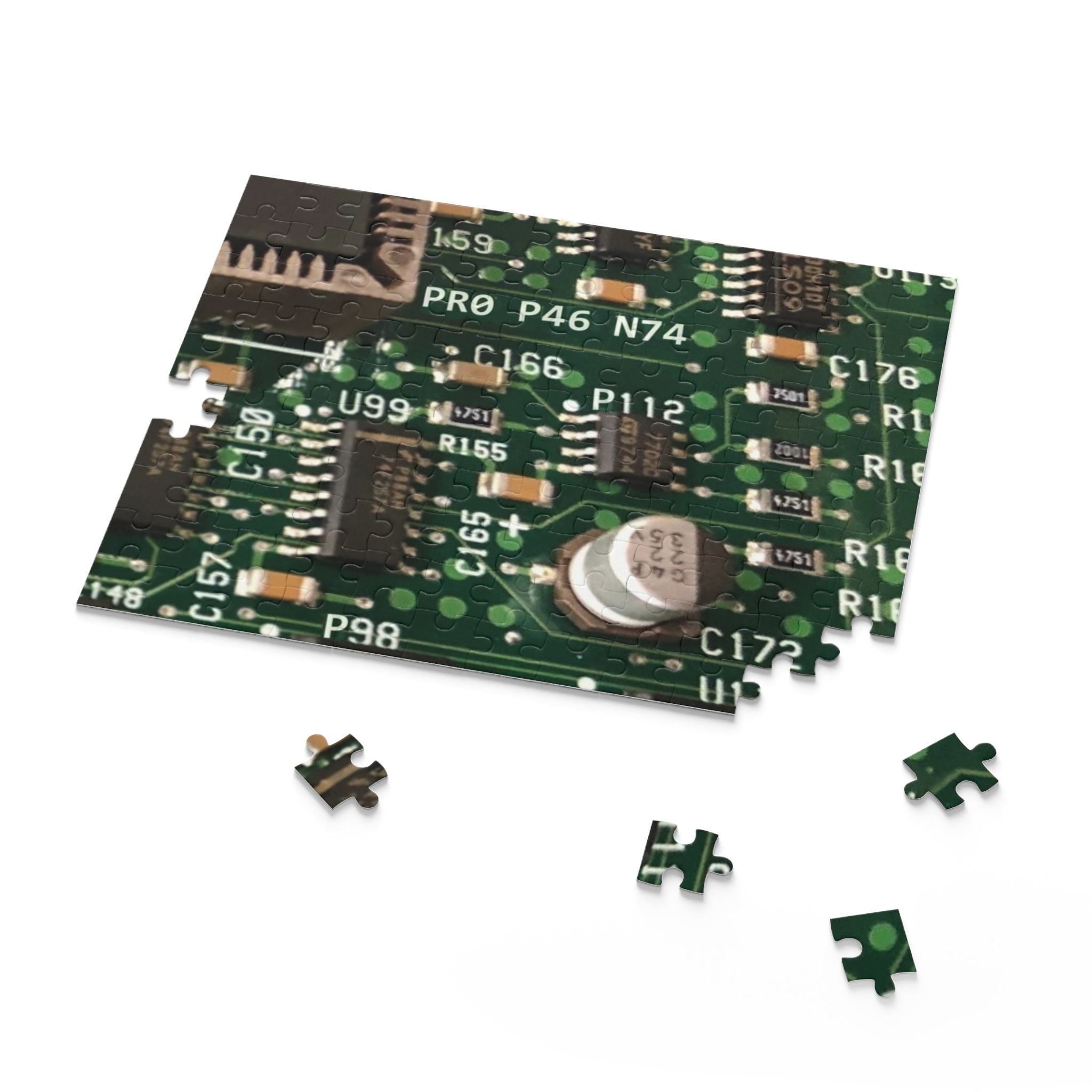 PCB Jigsaw Puzzle, Motherboard Technology Game for Nerd Electrical Engineer Nerdy Hacker IT Tech