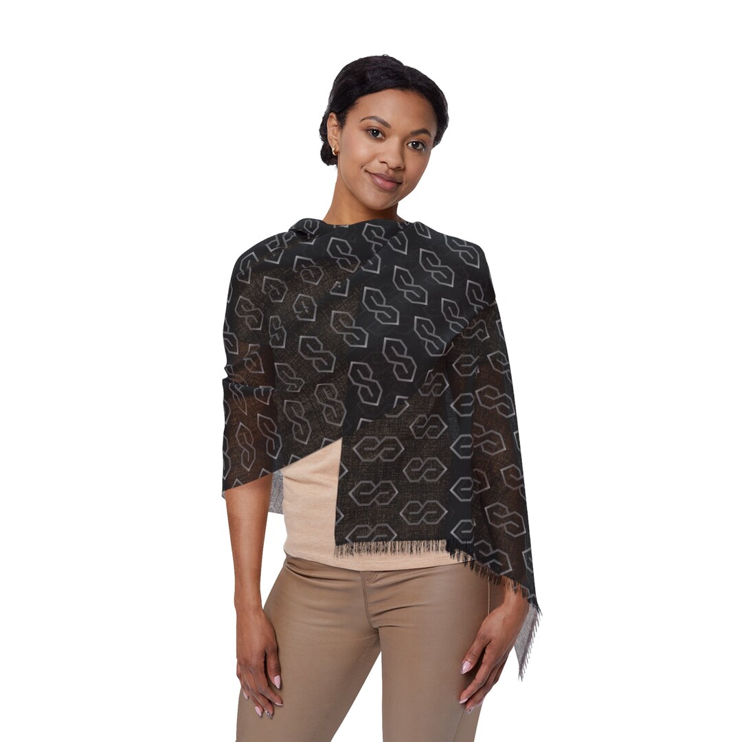 The Cool S Pashmina, Nostalgic Y2K Retro 90s Pattern Shawl