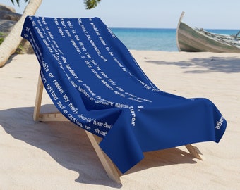BSoD Beach Towel, Cyber Techie Beach Towel, Computer Tech Geek Gift Unique Towel, Summer Birthday Geeky Pool Accessory Decoration, Cybercore