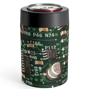 Metal Circuit Can Holder - Industrial Cyber Circuit Kitchenware - PCB Drinkware for Gamer Hacker Nerd Gift - Circuitboard Geeky Secret Santa