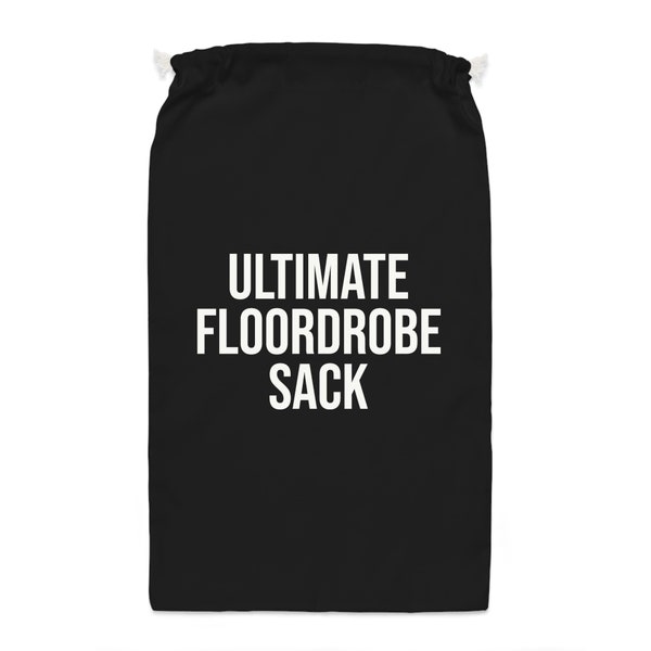 Floordrobe Drawstring Sack, Laundry Bag Organizer Gift for Dorm Room Floor Storage Funny Teenager Bedroom Tidier Teenage Boy Girl Tween Joke