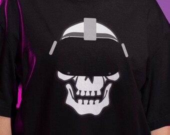 VR Skull T-Shirt, Cyber Death Virtual Reality T Shirt, Edgy Gamer Dark Aesthetic Cyberpunk Grunge Goth Tech Gaming Graphic Tee for Men Women