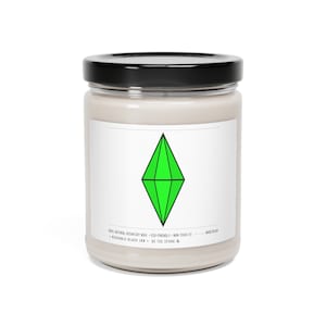Sim Plumbob Candle, Sul Sul PC Gamer Gift Scented Candle Cute Sim Gift Quirky Geek Gaming Decoration Geeky Nerdy Gamer Small Stocking Filler