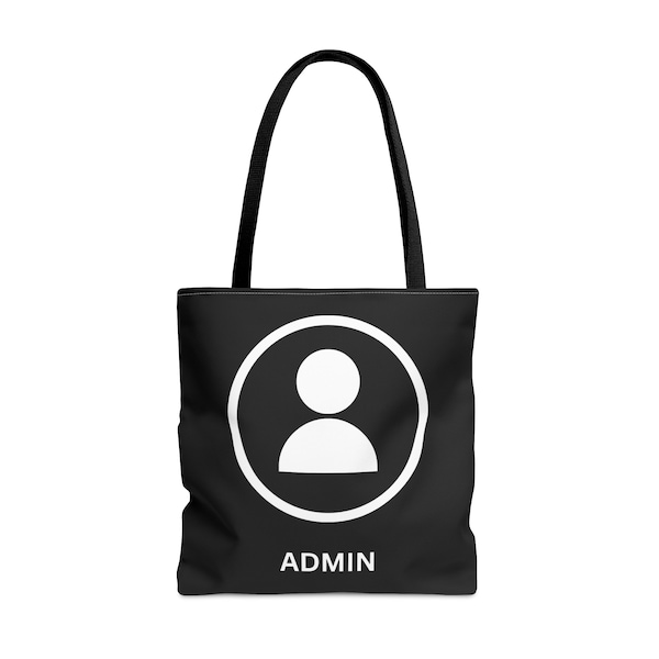 Admin Two Tone Black and White Tote Bag, Half Black Half White Tote Bag, Computer Theme Tote Bag, Secretary Gift Tote Bag, Office Gift Boss