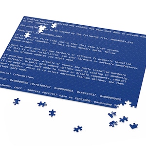 BSoD Jigsaw Puzzle, PC Glitch Error, Quirky Novelty Game for Programmer Computer Science Nerdy Hacker IT Tech Geeky Hobbyist, Dweeb Gag Gift