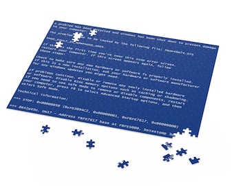 BSoD Jigsaw Puzzle, PC Glitch Error, Quirky Novelty Game for Programmer Computer Science Nerdy Hacker IT Tech Geeky Hobbyist, Dweeb Gag Gift