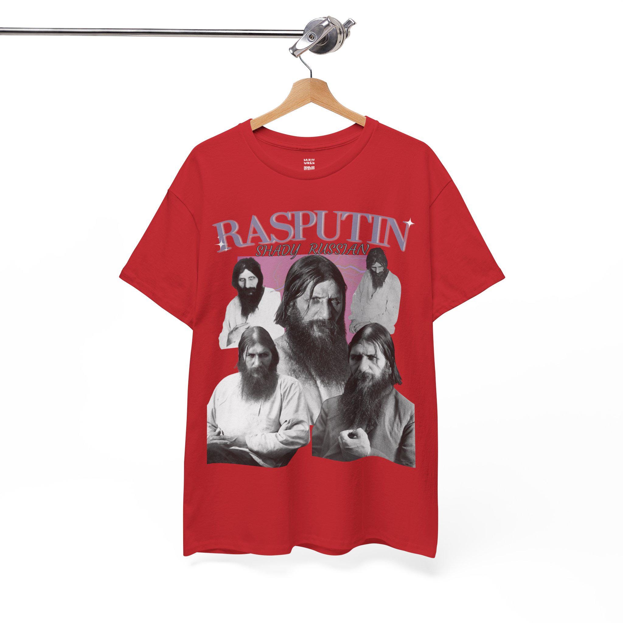 ラスプーチンTシャツ（男女兼用）、歴史的で皮肉なレトロなロシアT 