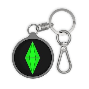 Sim Plumbob Key Chain, The Sims Gamer Accessory, Nerdy Gaming Keychain Medallion, Geeky Side Quest Keyring Tag, Sul Sul Fun Sims Fan Gift