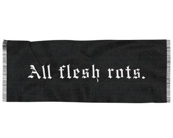 All Flesh Rots Pashmina, gotische sjaal kledingaccessoire voor dames en heren, rave-sjaal, Dark Academia, gothic cadeau, deathmetal, traditionele goth, occult