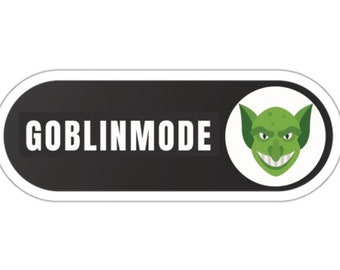 Goblin Mode Sticker, Goblincore Smartphone Laptop Accessory Vinyl Sticker Tech Geeky Gamer Gift Stocking Filler Dark Adhesive dnd Decoration