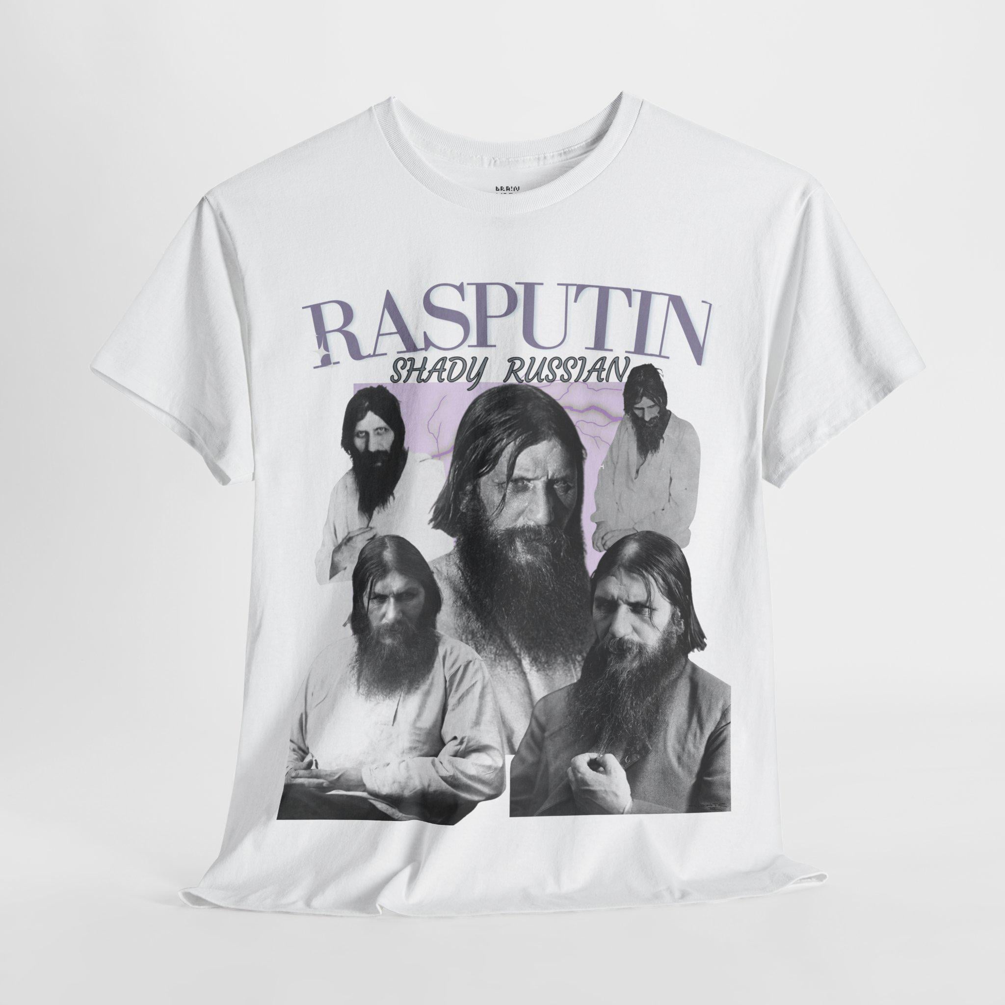 ラスプーチンTシャツ（男女兼用）、歴史的で皮肉なレトロなロシアT
