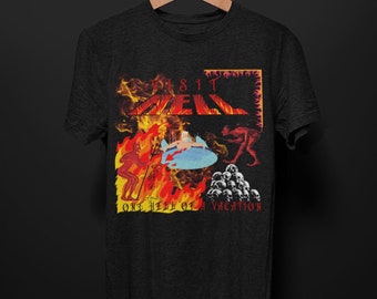 Visit Hell T-Shirt, Purgatory Tourism Bureau T Shirt For Men Women, Ironic Dark Aesthetic Biker Death Metal Grunge Graphic Tee, Goth Clothes