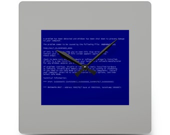 BSOD Computer Clock, Error Screen Quirky Wall Clock, Funny Home Dorm Office Decor for Coworker Artist Tech Support Friend, Unique Wall Clock