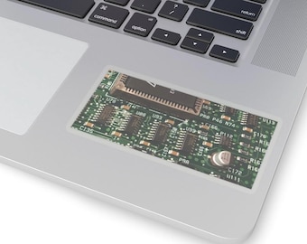 Motherboard Tech Sticker, PCB Laptop Accessory Vinyl Adhesive, Cyber Techie Hacker Geeky Computer Science Student Techcore Gamer Small Gift