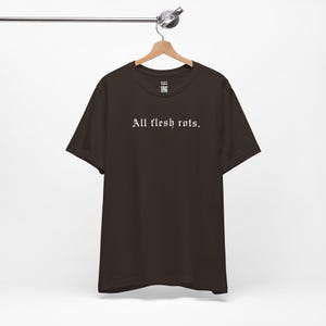 All Flesh Rots T-Shirt, Dark Horror T-Shirt für Männer Frauen, Okkultes Witchy Geschenk, Trad Goth Tee, Cyber Grunge Alt Gothic Kleidung, nihilistischer Emo Bild 4