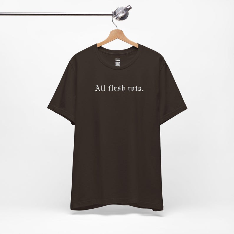All Flesh Rots T-Shirt, Dark Horror T-Shirt für Männer Frauen, Okkultes Witchy Geschenk, Trad Goth Tee, Cyber Grunge Alt Gothic Kleidung, nihilistischer Emo Bild 4