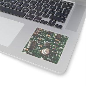 Tech printplaat sticker PCB laptop gaming accessoire, cyber techie hacker geeky computerwetenschappen student gamer kous vuller vader zoon cadeau