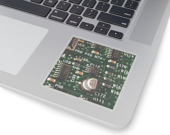 Tech Circuitboard Sticker PCB Laptop Gaming Accessory, Cyber Techie Hacker Geeky Computer Science Student Gamer Stocking Filler Dad Son Gift