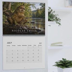 Nicolas Cage Cryptid Calendar, Funny Bigfoot, Mothman, Nessie 2027 Wall Calendar, Absurd Gag Gift, Yankee Swap, Humorous White Elephant Gift image 3
