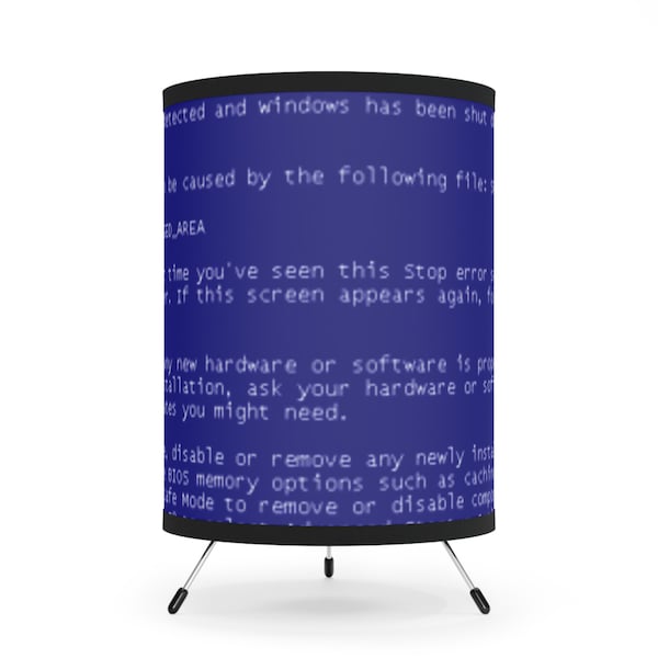 BSoD Lamp, PC Error Screen Blue Mood Light, Computer Science Dorm Room Decor, Tech IT Support Geeky Grad Gift for Engineer Hacker Programmer