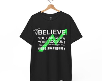 Believe You Can Grow Your Account T-Shirt,  Sarcastic Offensive T Shirt for Men Women, Satirical Tee, Dark Anti Religion Cult Agnostic Punk