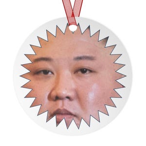 Kim Jong Sun Moon Ornament, Udda Julgransdekoration Konstigt Skämt Nyhet Gag Gåva Rolig Julklapp Vit Elefant Yankee Swap