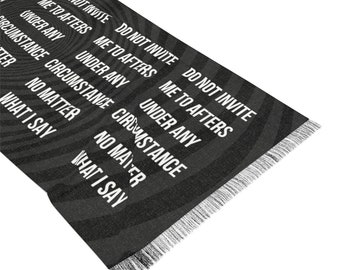 Do Not Invite Me To Afters Pashmina, Abstract Psychedelic Boho Raver Scarf Festival Shawl Wrap, Unique Rave Clothing Accessory Women Men EDM