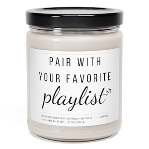 Pair With Your Favorite Playlist Candle, EDM Music Fan Scented Candle DJ Gift, Home Decoration for Deejay, Musician Audiophile, Quality Time