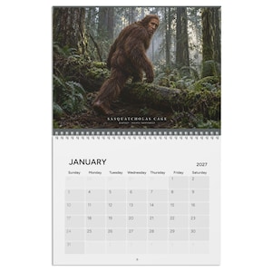Nicolas Cage Cryptid Calendar, Funny Bigfoot, Mothman, Nessie 2027 Wall Calendar, Absurd Gag Gift, Yankee Swap, Humorous White Elephant Gift image 4