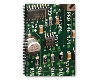 Printplaat spiraal notebook - PCB Green Ruled Line Journal - Nerd Geek Computer Science Notebook Tech Accessoire - Student cadeau voor universiteit