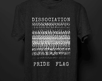 T-shirt met vlag dissociatie trots, T-shirt eigenzinnig trauma voor mannen vrouwen, gespannen angst PTSS-therapeut cadeau, T-shirt geestelijke gezondheid grap, DID, BPD