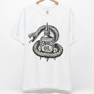 Snake Oil T-Shirt, Edgy Western Graphic T Shirt for Men Women, Cowboy Satire Cool Gift, Unique Retro Desert Tee, Vintage Aesthetic Clothing