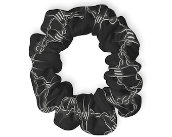 Barbed Wire Scrunchie, Dark Aesthetic Alternative Clothing Accessory Ponytail Holder Hair Tie for Women, Alt Edgy Barbwire Elastic Scrunchy