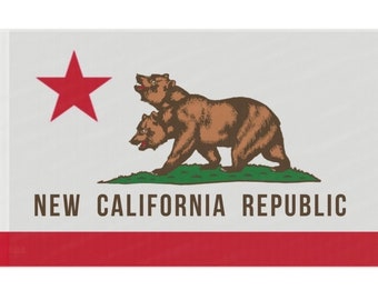 New California Republic Flag, Dystopian Banner Tapestry Canvas Artwork Poster NCR Strange Flag Video Game Fan Art Gift Gamer Wall Decoration