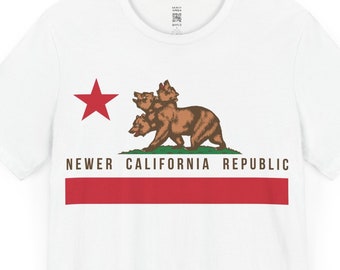 Newer California Republic Flag T-Shirt for Men Women NCR Odd Strange Weird Aesthetic T Shirt Funny Gaming Tee Unique Gift for Gamer Clothing