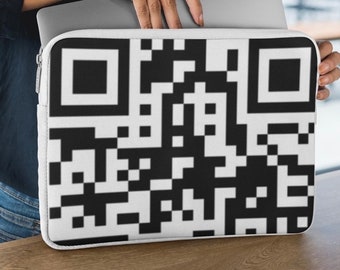 QR Print Laptop Sleeve, Computer Tech Organizer Soft Case for 17 in MacBook Pro, M4 Macbook Air Laptop Accessory, Student Gift, iPad Storage