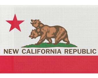 New California Republic Flag, NCR Flag Banner Tapestry Canvas Picture Artwork Poster Video Game Fan Art Gamer Decor Gaming Gift Scifi Unique