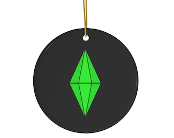 Sims Plumbob Ornament, Gaming Christmas Tree Decoration, Sims Xmas Decor, Sul Sul NPC Gamer Stocking Filler, Geeky Nerdy PC Gamer Ornament