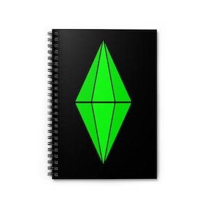 Plumbob Spiral Notebook, Notepad for Gamers and NPCs, Journal Sketchbook Sketchpad or Diary for Sims, Geeky Cute Side Quest Silly Logbook