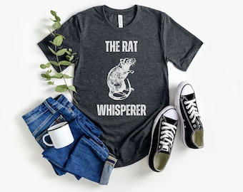 The Rat Whisperer T-Shirt, Pet Rat Parent T Shirt for Men Women, Quirky Pet Rodent Tee, Funny Gift for Rat Owner Joke, Secret Santa, Ratthew