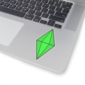 Adesivo Sim Plumbob, decoração de acessórios para jogadores de computador, adesivo bonito e peculiar para jogos, engraçado Geeky Side Quest Nerdy Videogamer pequeno presente