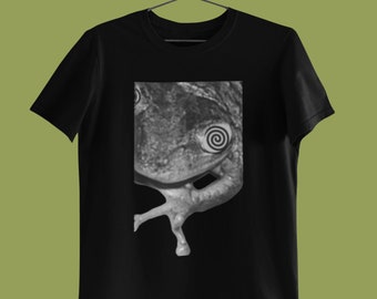 Trippy Frog T Shirt, Witchy Occult T-Shirt to Cast Spells in, Hypnotic Toad Punk Grunge Aesthetic Clothes, Dark Psychedelia Alt Animal Tee