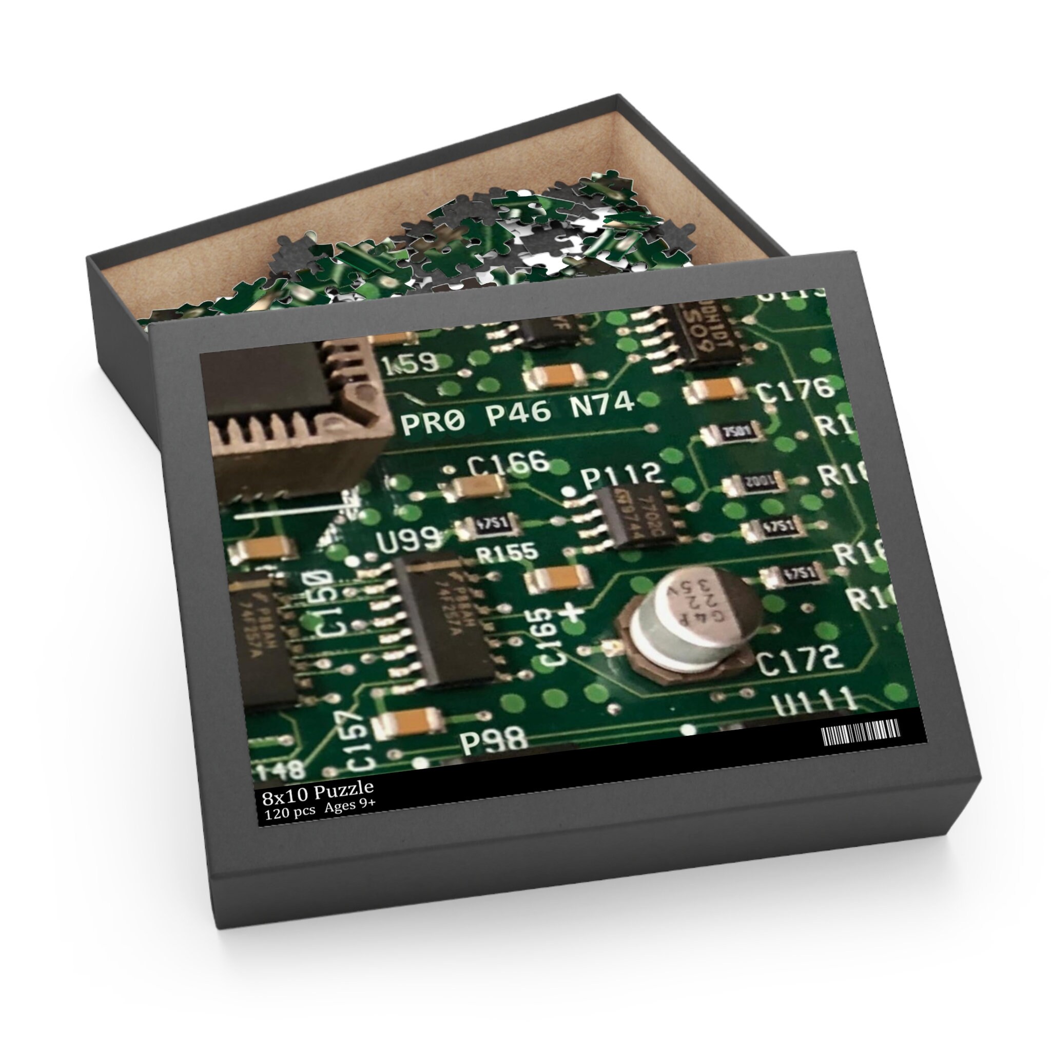 PCB Jigsaw Puzzle, Motherboard Technology Game for Nerd Electrical Engineer Nerdy Hacker IT Tech